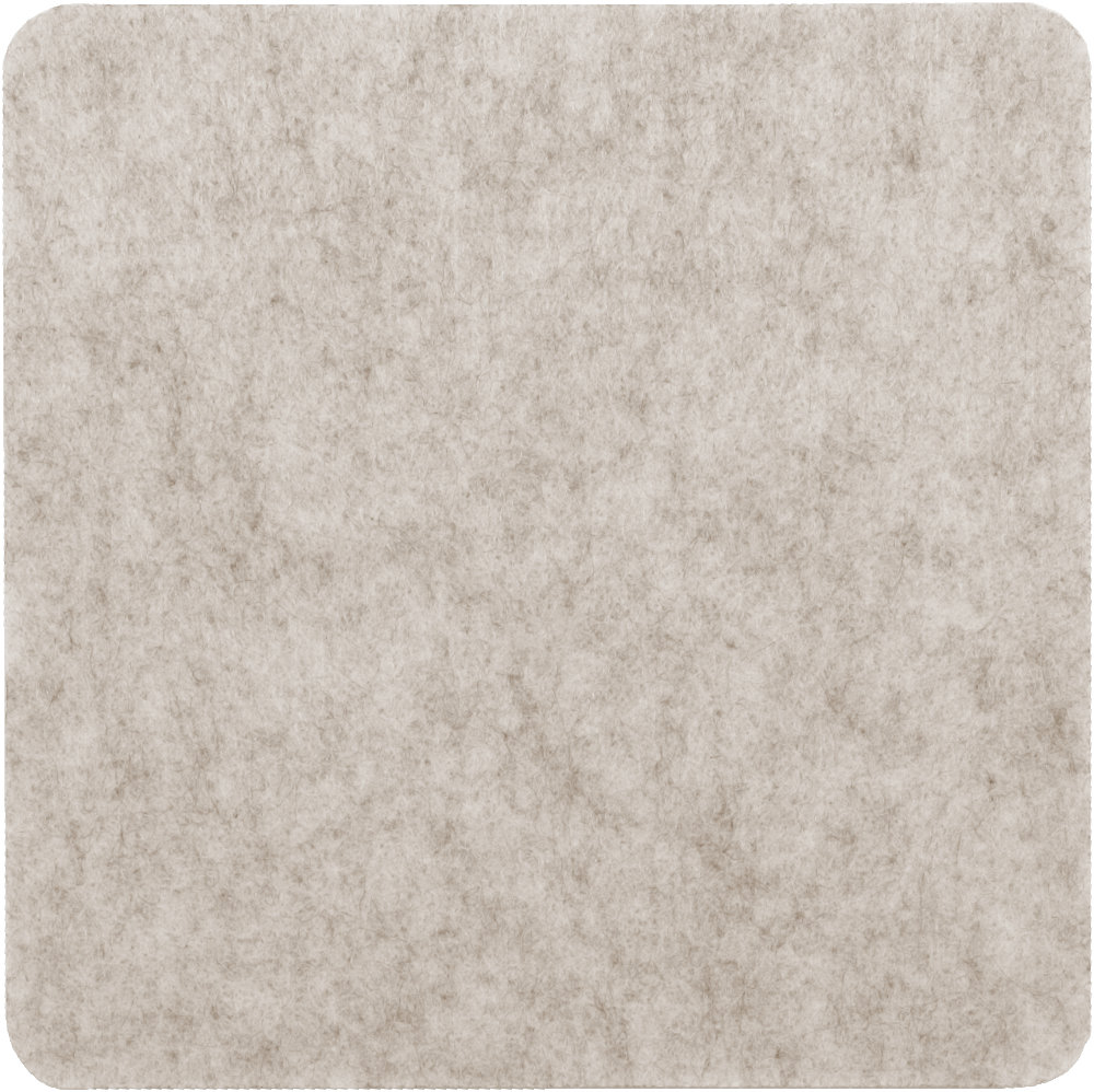 Filzuntersetzer Eckig 20x20cm in Beige-meliert (RT522). Druck: 4-farbiger Transferdruck