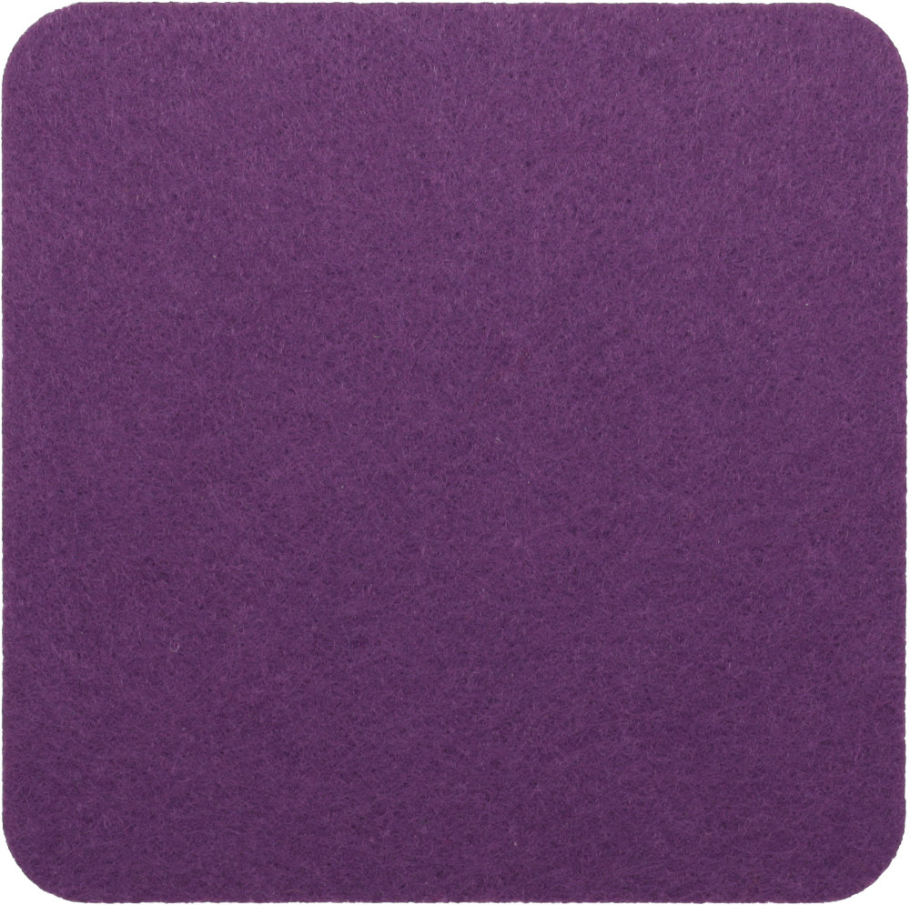  Filzuntersetzer Eckig 10x10cm in Lila (RT518). Druck: 3-farbiger Transferdruck