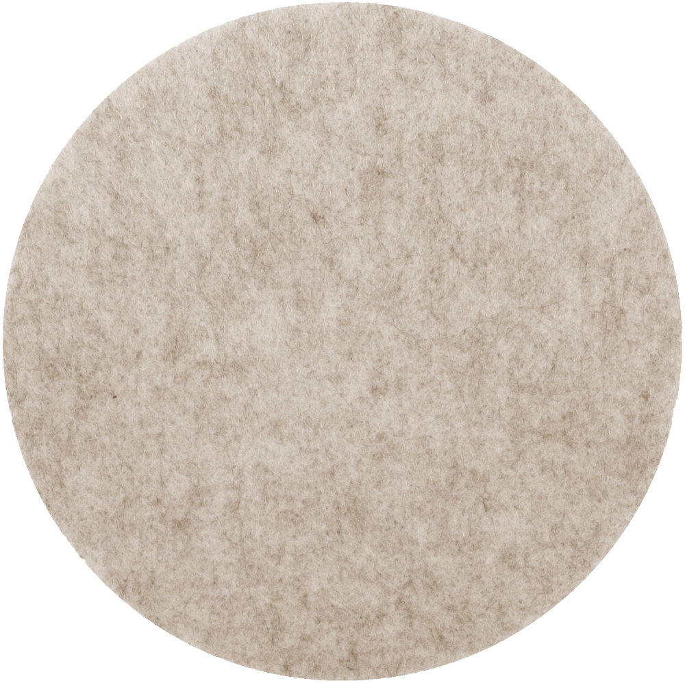 Filzuntersetzer Rund 10cm in Beige-meliert (RT522). Druck: Ohne Aufdruck/Neutral