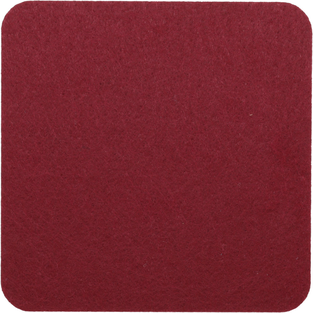 Filzuntersetzer Eckig 10x10cm in Dunkelrot (RT513). Druck: 4-farbiger Transferdruck