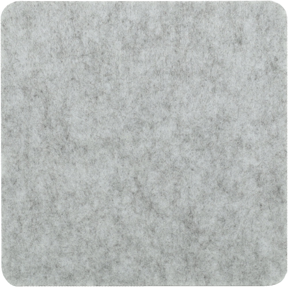  Filzuntersetzer Eckig 35x35cm in Hellgrau-meliert (RT525). Druck: Gravur