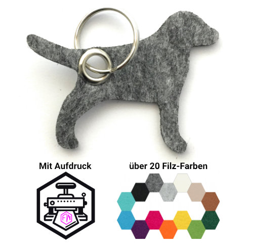 Hund Schlüsselanhänger Filz | Mittelgrau-meliert (RT507) | Ohne Aufdruck/Neutral