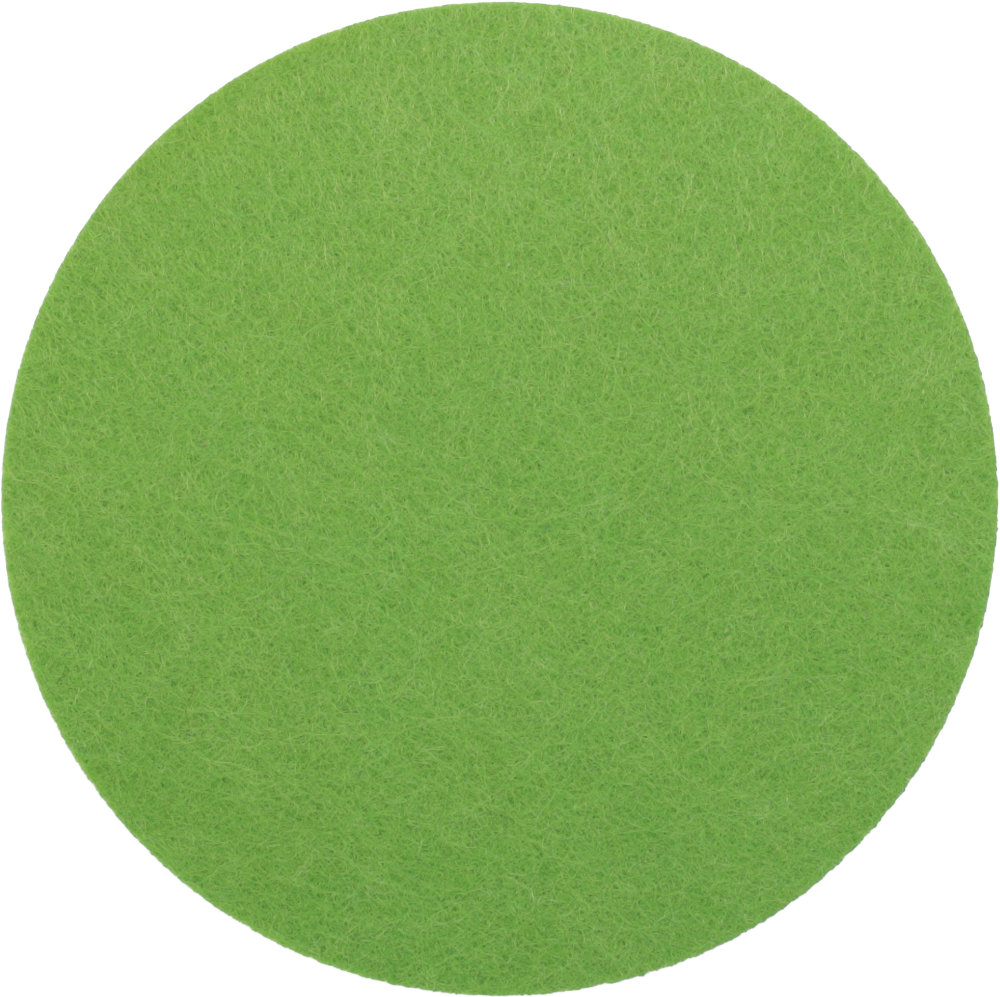 Filzuntersetzer Rund 10cm in Hellgrün (RT526). Druck: 3-farbiger Transferdruck