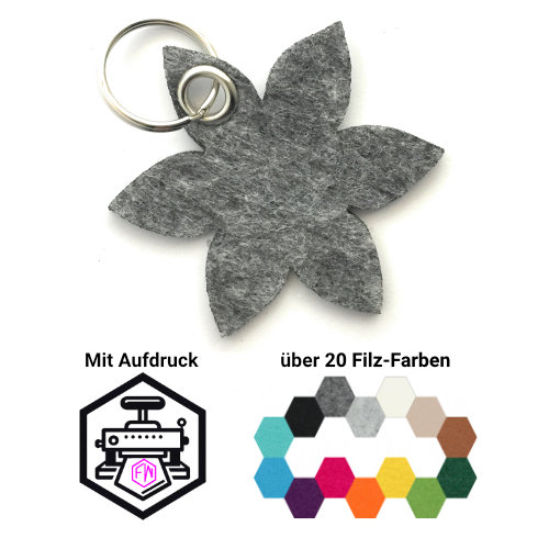 Bume - spitz Schlüsselanhänger Filz | Mittelgrau-meliert (RT507) | Ohne Aufdruck/Neutral