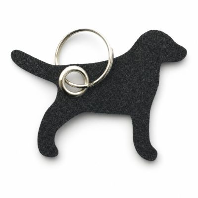 Filz-Schlüsselanhänger Hund in Dunkelgrau-meliert