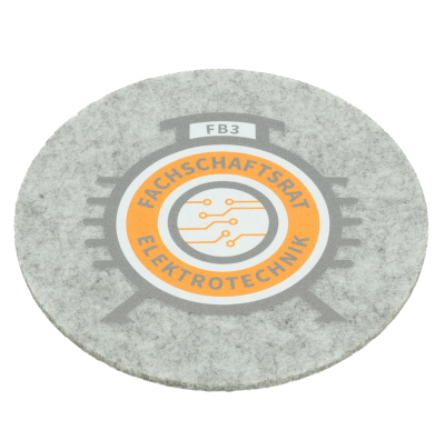 Runder Filzuntersetzer mit 3-farbigem Logo – Kundenprojekt