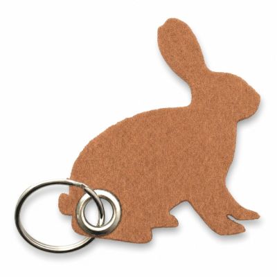 Filz-Schlüsselanhänger Hase in Hellbraun