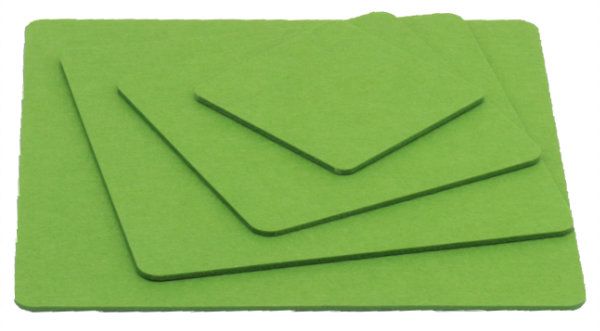 Eckige Filzuntersetzer in fünf Größen