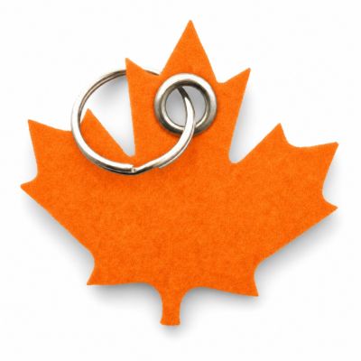 Filz-Schlüsselanhänger Ahornblatt in Orange
