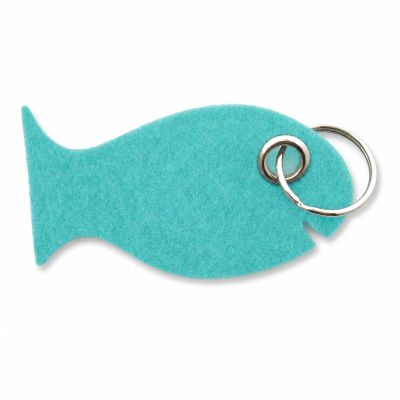 Filz-Schlüsselanhänger Fisch in Türkis