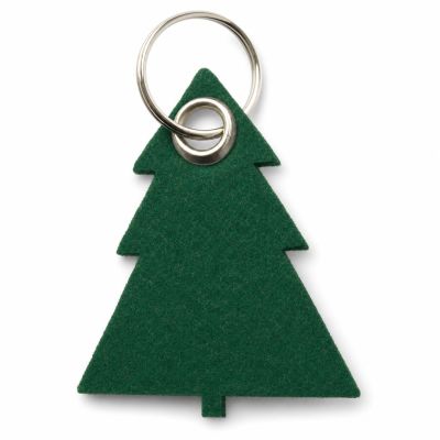 Filz-Schlüsselanhänger Tannenbaum in Dunkelgrün